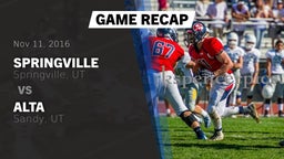 Recap: Springville  vs. Alta  2016
