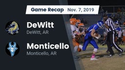 Recap: DeWitt  vs. Monticello  2019