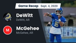 Recap: DeWitt  vs. McGehee  2020