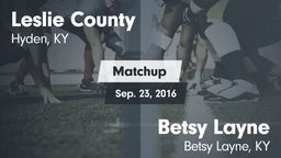 Matchup: Leslie County vs. Betsy Layne  2016