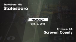 Matchup: Statesboro vs. Screven County  2016