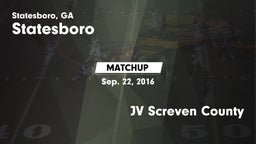 Matchup: Statesboro vs. JV Screven County 2016