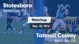 Matchup: Statesboro vs. Tattnall County  2016