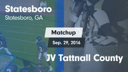 Matchup: Statesboro vs. JV Tattnall County 2016