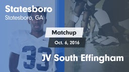 Matchup: Statesboro vs. JV South Effingham 2016