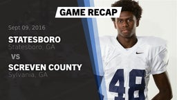 Recap: Statesboro  vs. Screven County  2016