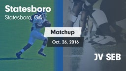 Matchup: Statesboro vs. JV SEB 2016