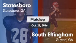 Matchup: Statesboro vs. South Effingham  2016