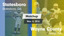 Matchup: Statesboro vs. Wayne County  2016