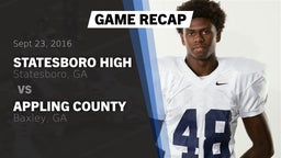 Recap: Statesboro High vs. Appling County  2016