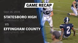 Recap: Statesboro High vs. Effingham County  2016