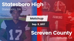 Matchup: Statesboro High vs. Screven County  2017