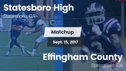 Matchup: Statesboro High vs. Effingham County  2017