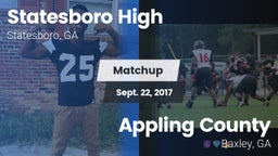 Matchup: Statesboro High vs. Appling County  2017