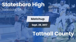 Matchup: Statesboro High vs. Tattnall County  2017