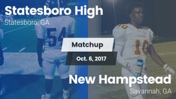 Matchup: Statesboro High vs. New Hampstead  2017