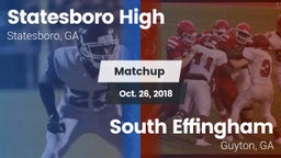 Matchup: Statesboro High vs. South Effingham  2018