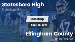 Matchup: Statesboro High vs. Effingham County  2019