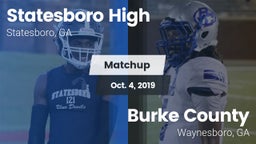 Matchup: Statesboro High vs. Burke County  2019