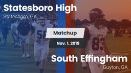 Matchup: Statesboro High vs. South Effingham  2019