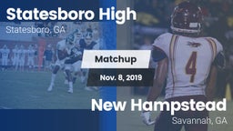 Matchup: Statesboro High vs. New Hampstead  2019