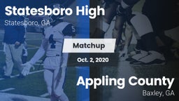 Matchup: Statesboro High vs. Appling County  2020