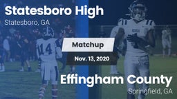 Matchup: Statesboro High vs. Effingham County  2020
