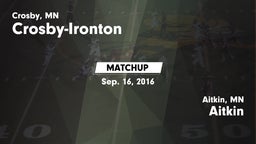 Matchup: Crosby-Ironton vs. Aitkin  2016