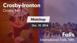 Matchup: Crosby-Ironton vs. Falls  2016