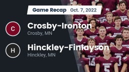 Recap: Crosby-Ironton  vs. Hinckley-Finlayson  2022