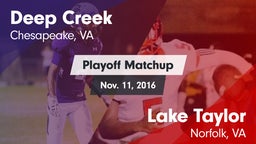 Matchup: Deep Creek vs. Lake Taylor  2016