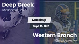 Matchup: Deep Creek vs. Western Branch  2017