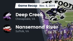 Recap: Deep Creek  vs. Nansemond River  2019