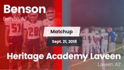 Matchup: Benson vs. Heritage Academy Laveen 2018