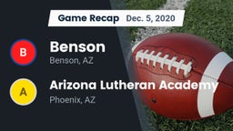 Recap: Benson  vs. Arizona Lutheran Academy  2020