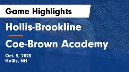 Hollis-Brookline  vs Coe-Brown Academy Game Highlights - Oct. 5, 2023