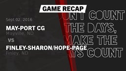 Recap: May-Port CG  vs. Finley-Sharon/Hope-Page  2016