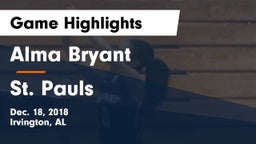 Alma Bryant  vs St. Pauls Game Highlights - Dec. 18, 2018