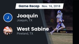Recap: Joaquin  vs. West Sabine  2018