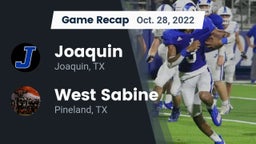 Recap: Joaquin  vs. West Sabine  2022