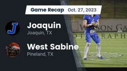 Recap: Joaquin  vs. West Sabine  2023