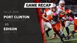 Recap: Port Clinton  vs. Edison  2016