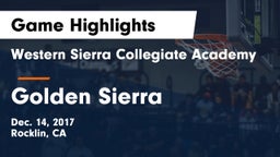 Western Sierra Collegiate Academy vs Golden Sierra Game Highlights - Dec. 14, 2017