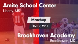 Matchup: Amite vs. Brookhaven Academy  2016