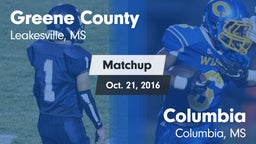 Matchup: Greene County vs. Columbia  2016