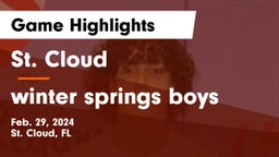 St. Cloud  vs winter springs  boys Game Highlights - Feb. 29, 2024
