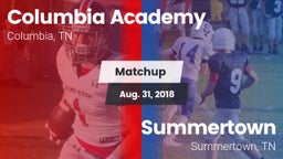 Matchup: Columbia Academy vs. Summertown  2018