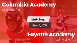 Matchup: Columbia Academy vs. Fayette Academy  2019