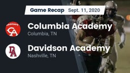 Recap: Columbia Academy  vs. Davidson Academy  2020