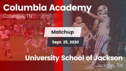 Matchup: Columbia Academy vs. University School of Jackson 2020